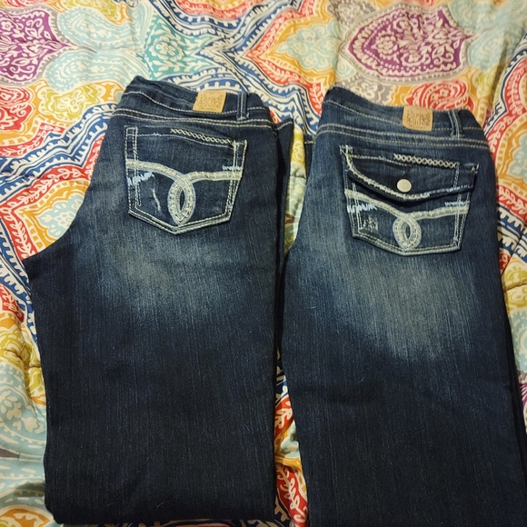 2 pair women paris Blue jeans size 13 - Picture 5 of 5